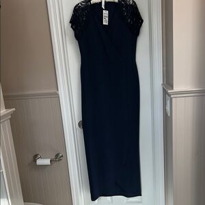 Navy Floor Length Dress